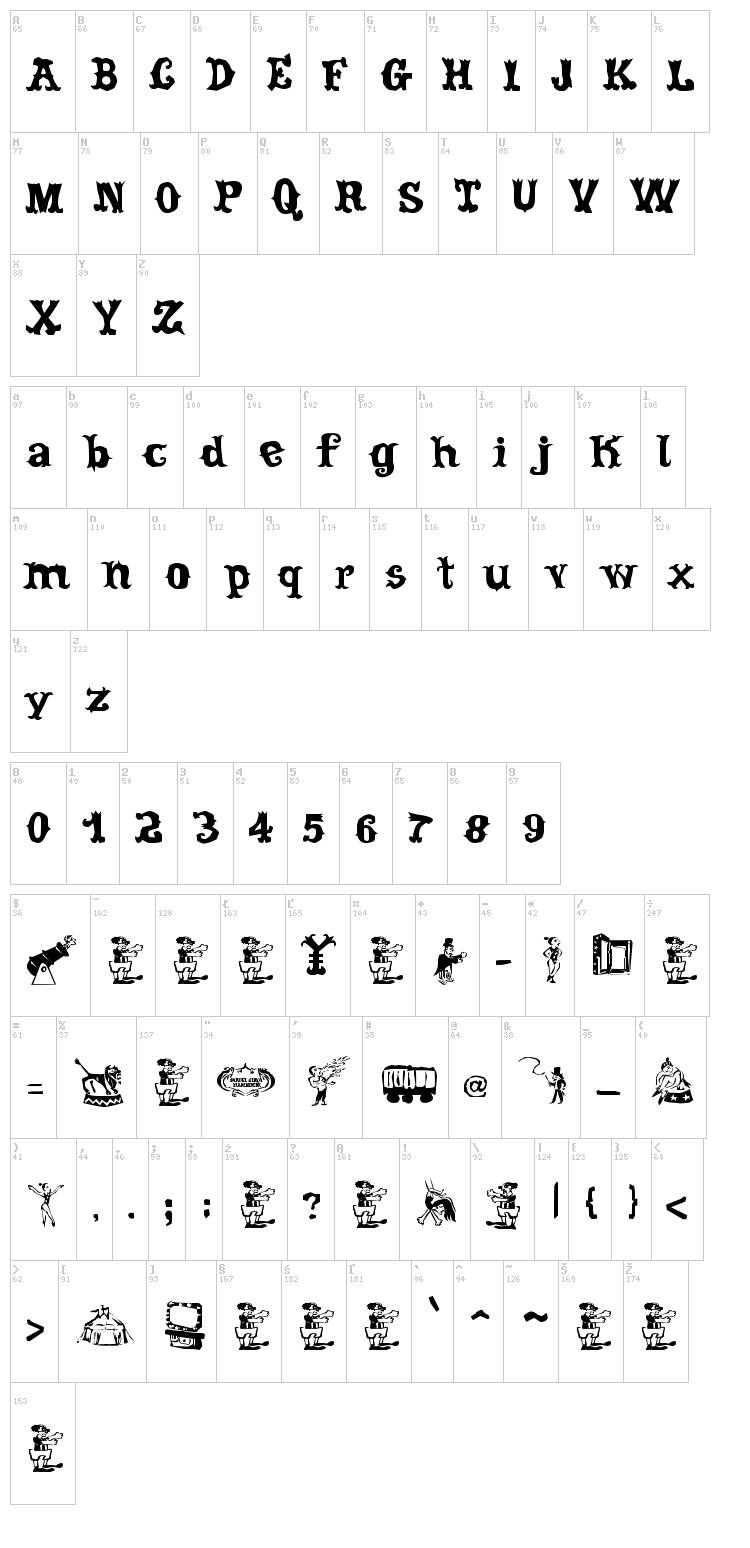 Cordel Circo Mambembe font map